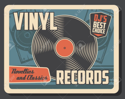 Vinyl record disk vintage poster