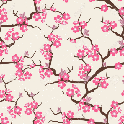 Cherry blossom seamless flowers pattern