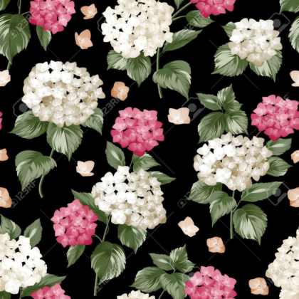 Seamless white & pink flower pattern