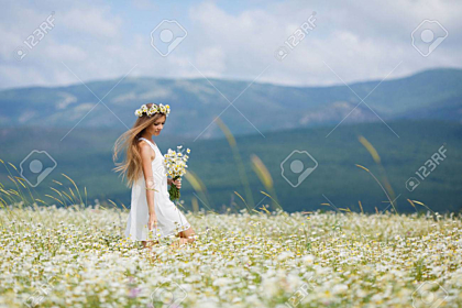 White flowers field