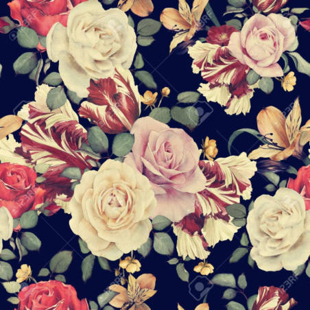 Watercolor seamless pattern with rose flowers. Perfect for