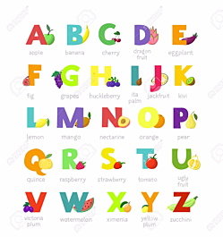 Fruit alphabet - misterwallpaper.com.au