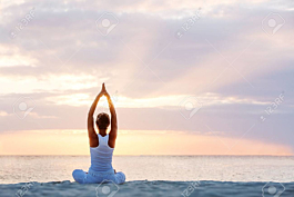 Yoga on the beach - misterwallpaper.com.au