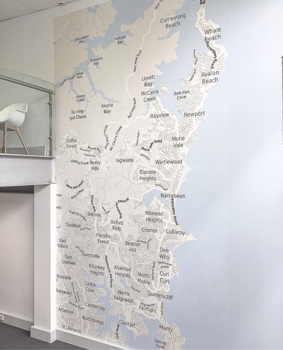 Sydney Map Wallpaper Custom